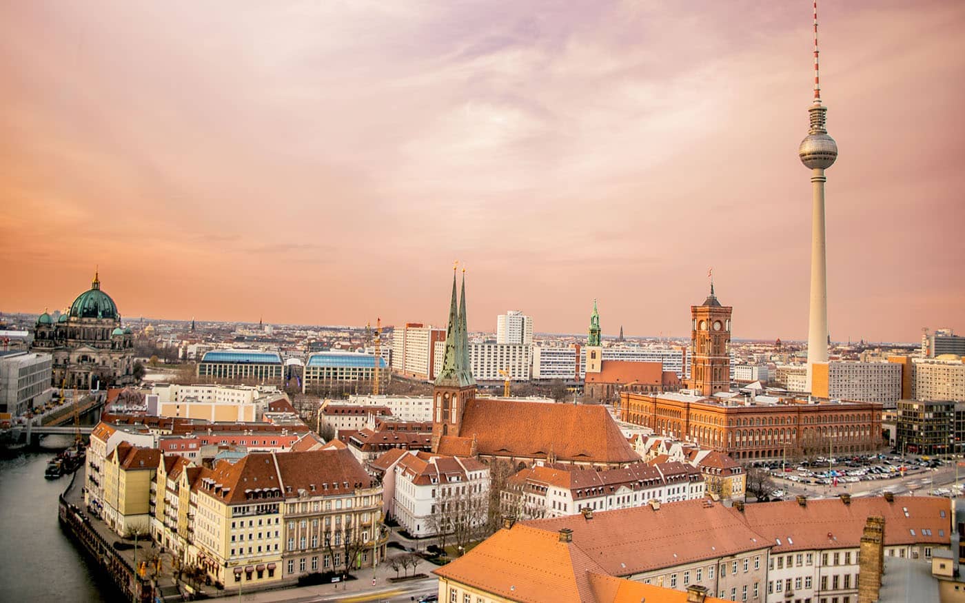 "Berlin Skyline Architecture City Germany Lights" by 2197494 is marked with CC0 1.0.