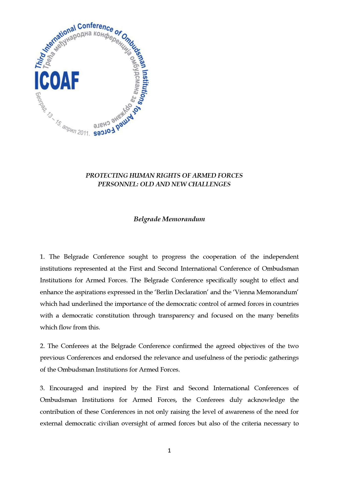 03ICOAF conference statement