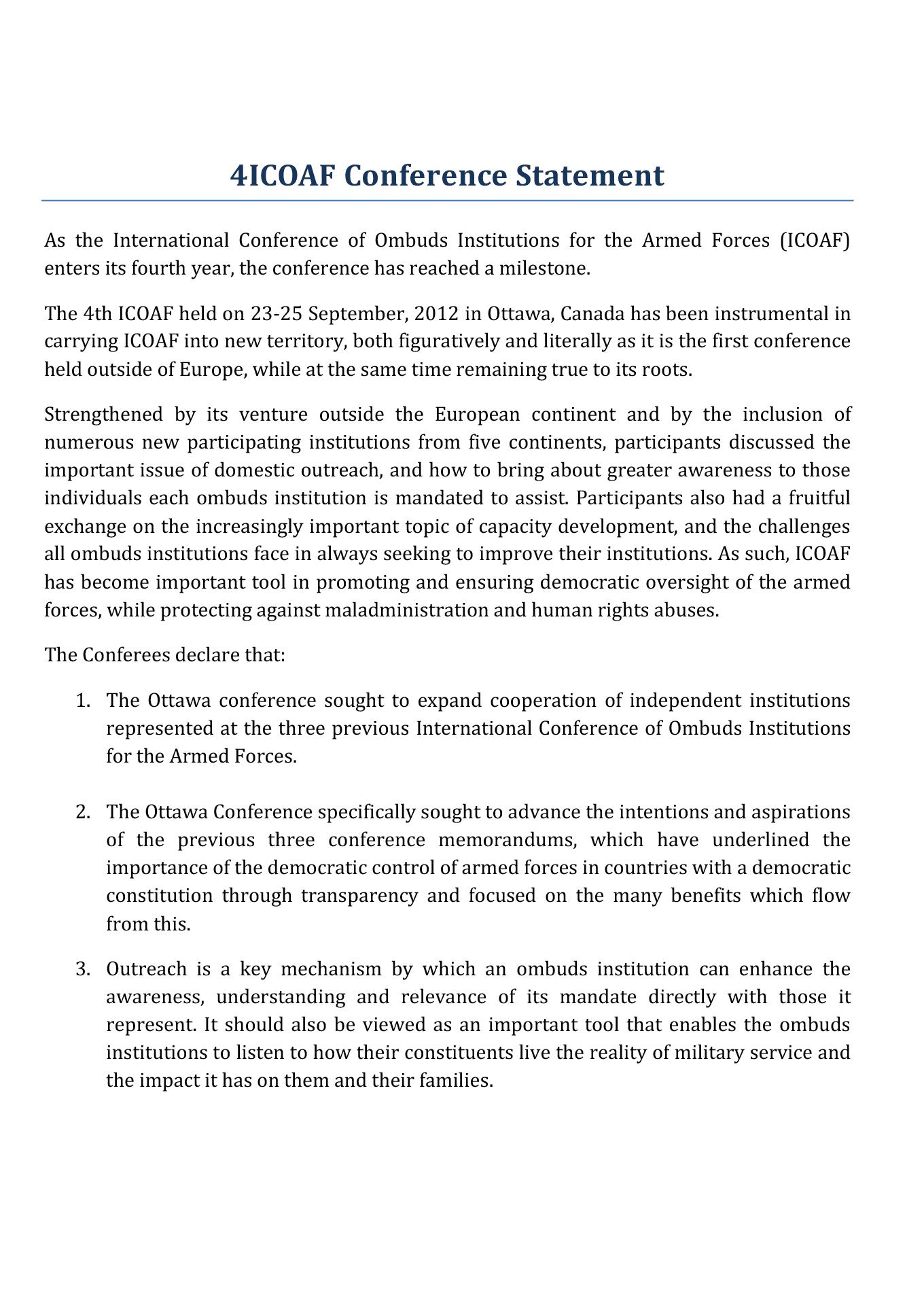 04ICOAF conference statement
