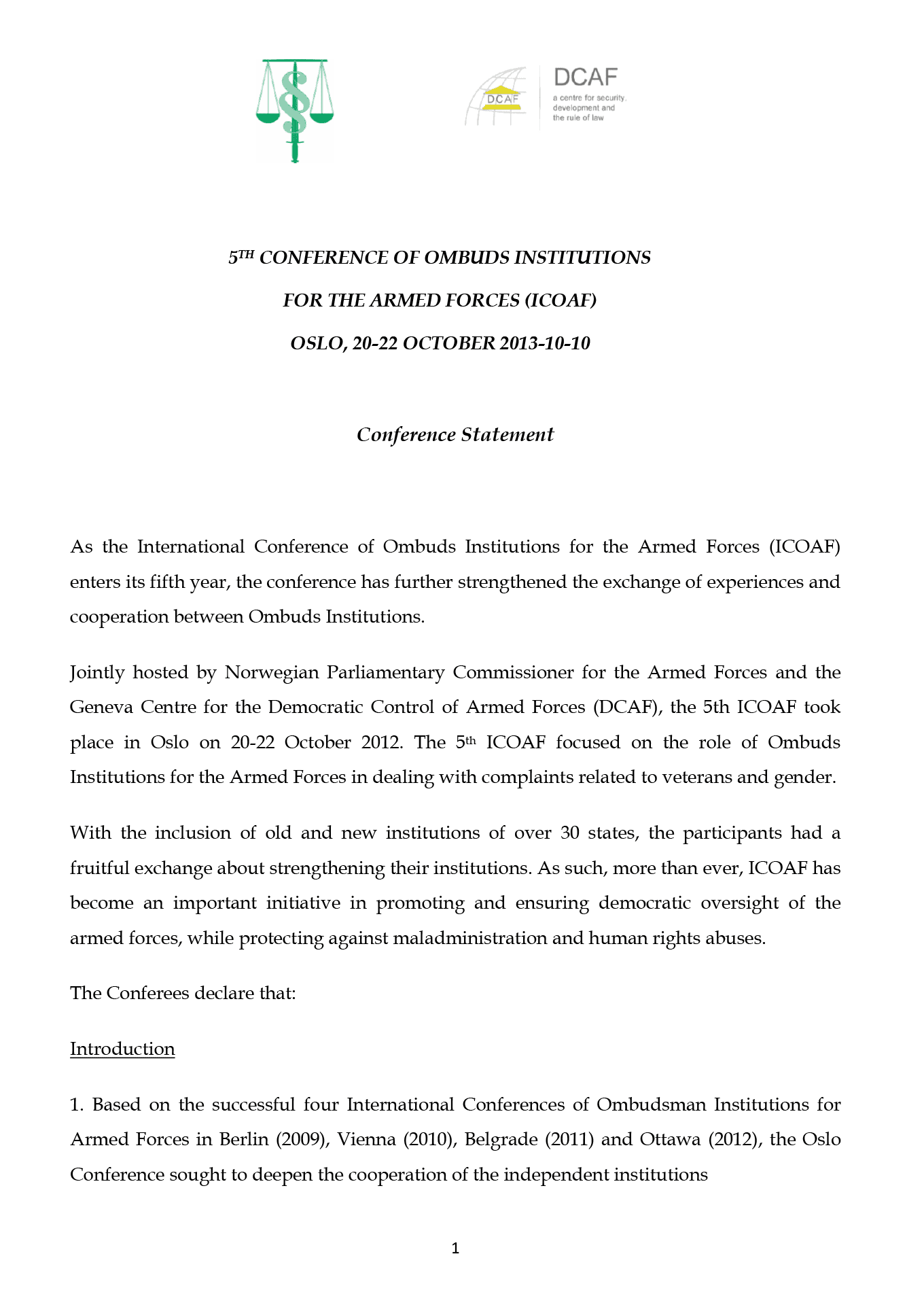 05ICOAF conference statement