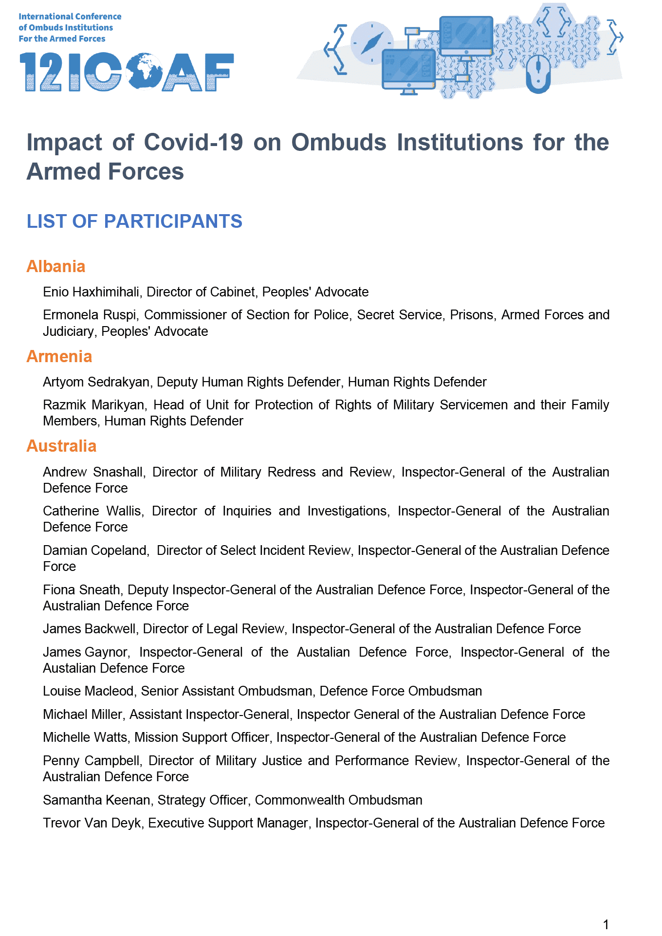 12ICOAF List of Participants