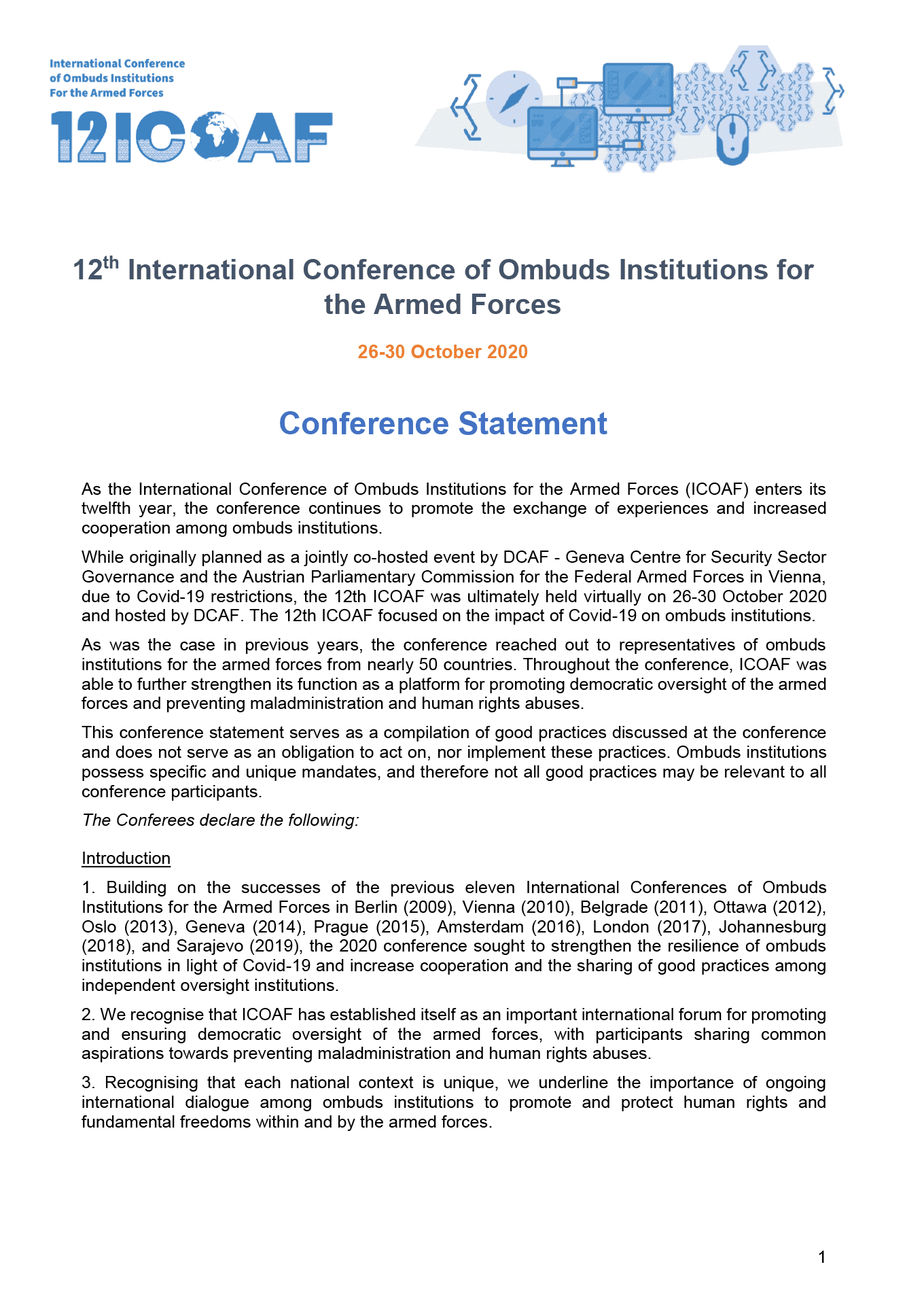 12ICOAF conference statement