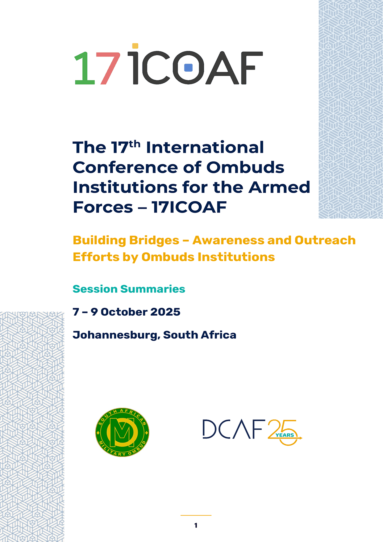 17ICOAF Session Summaries